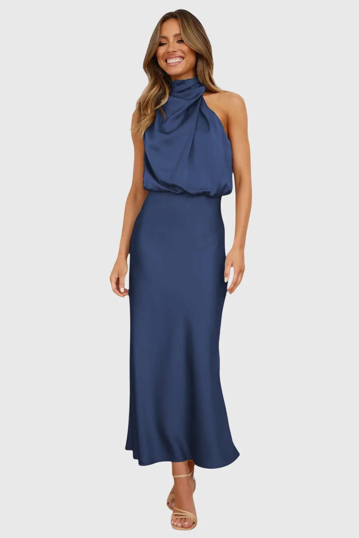 Ava™ | Glamorous Satin Halter Dress