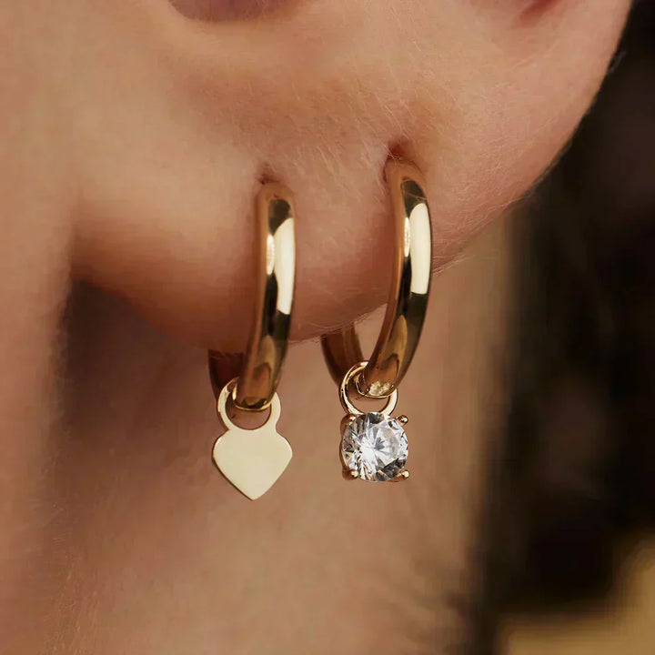 Amarissea | Moonbeam Stone Hoop Earrings 14k Gold